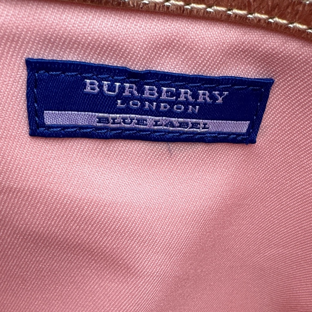 GUC Burberry Blue Label Beige with gold trim Canvas Shoulder bag, pink interior - Picture 8 of 16